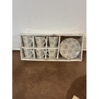 Service 6 tasses à café rose 