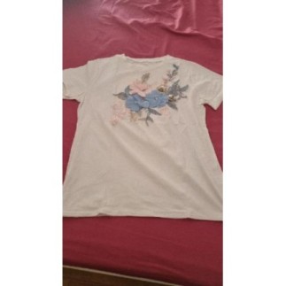 Tee-shirt blanc fleur T M