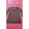 Tee-shirt kaki noir mi manche T 2 PB