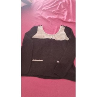 Pull noir beige Promod T 1