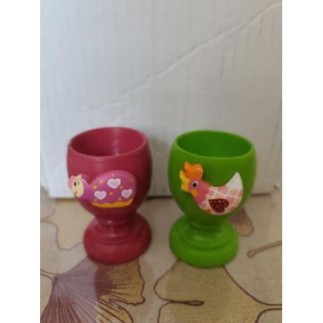 Coquetier duo rose et vert 