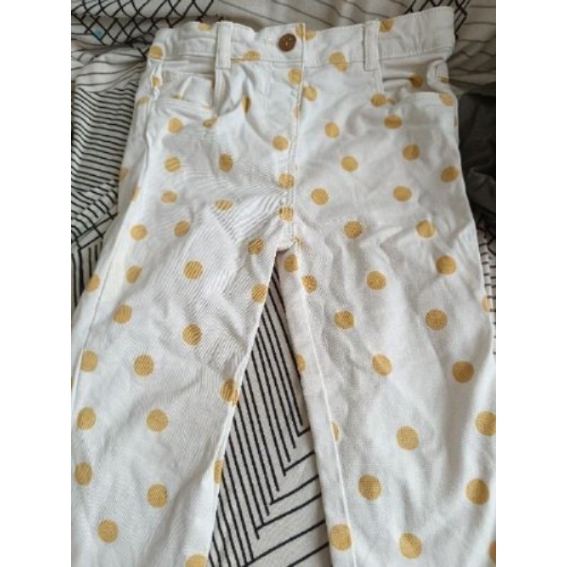 Jeans blanc à pois jaune orchestra 23 mois  A