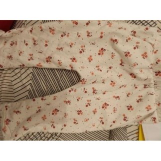 Pantalon blanc fleuri en...