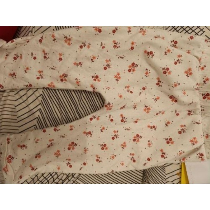 Pantalon blanc fleuri en coton 3 ans I