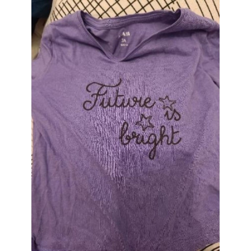 T-shirt violet manches longues 3 ans futur is bright