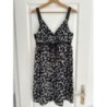 Robe à Bretelles Noire Fleurs Blanches NAF NAF Taille 38