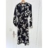 Robe Fleurie Noire et Blanche Manches Longues H&M Taille S 