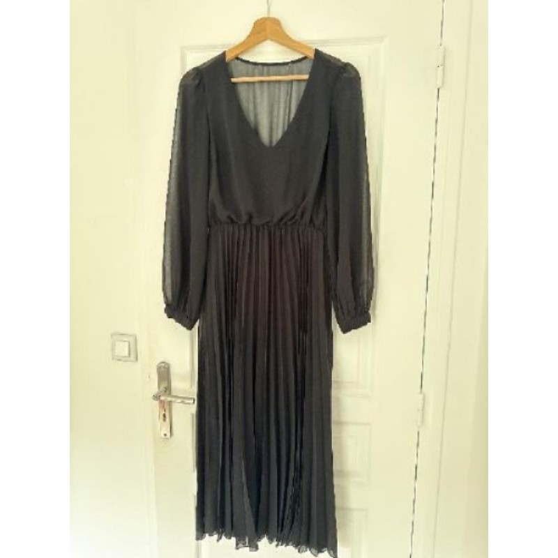 Robe Noire Plissée Manches Longues  NAF NAF Taille M