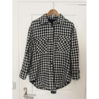  Veste à Carreaux Noirs et...
