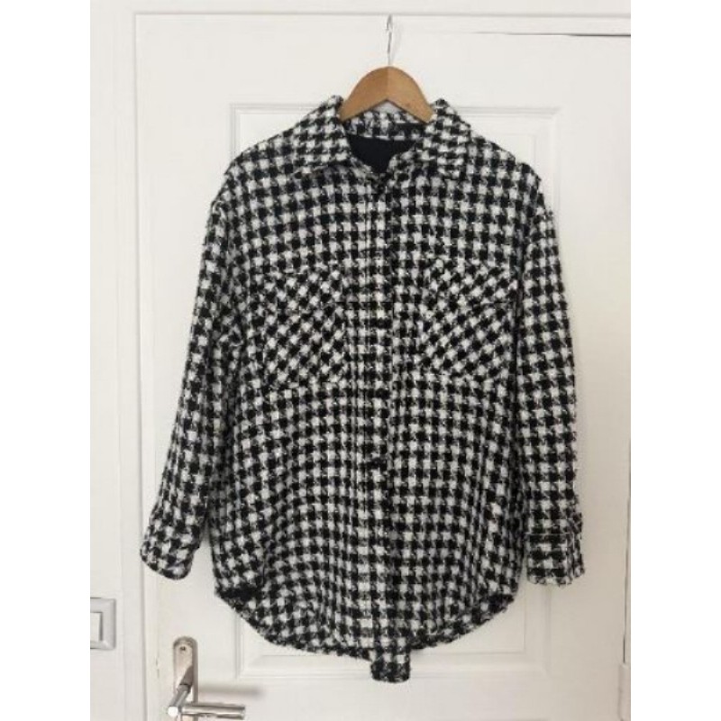  Veste à Carreaux Noirs et Blancs EDJI Taille 36