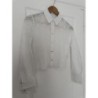 Blouse Blanche Brodée manches longues ZARA Taille S