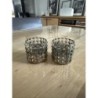 2 bougeoirs verre 