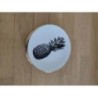 Assiettes blanches ornées d'un motif d'ananas et d'un bord doré, H&M Home, 15cm, Set de 5 pièces 