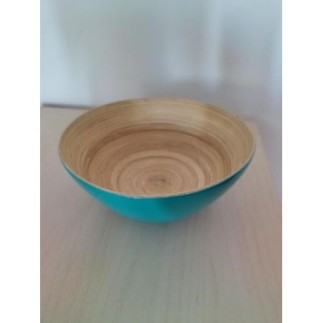 Bol en bois, turquoise