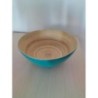 Bol en bois, turquoise