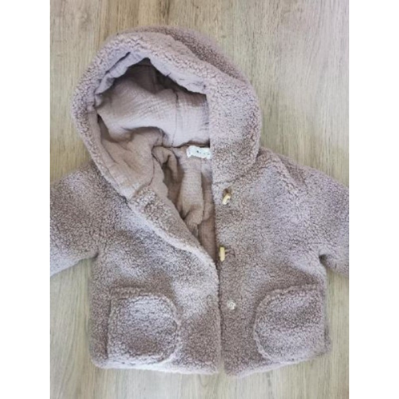 Manteau mouton rose 18m