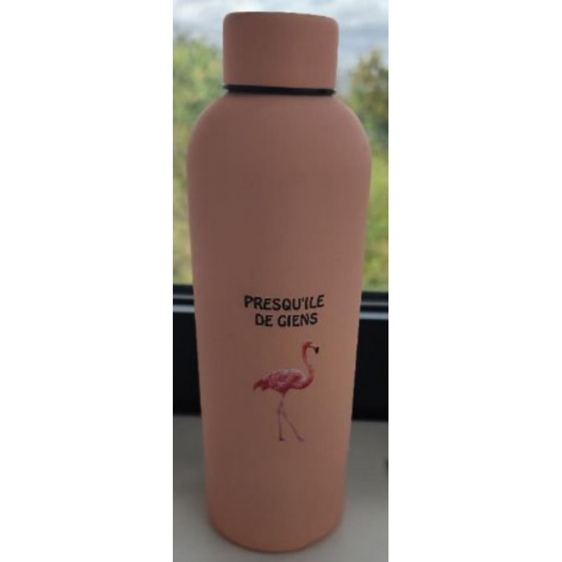 Gourde isotherme neuve en métal saumon 