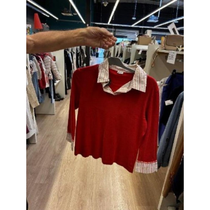 CHEMISIER ROUGE ET BLANC 