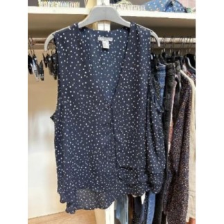 Blouse H&M T44 bleu carrés...