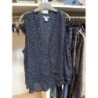 Blouse H&M T44 bleu carrés blancs