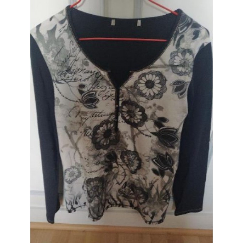 T-shirt ML Armand Thiery noir et blanc T4 