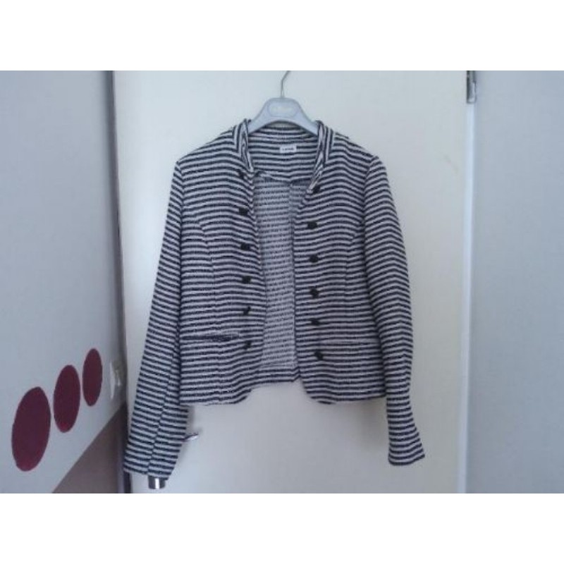 Veste courte femme rayée bleu blanc pimkie taille 40/42