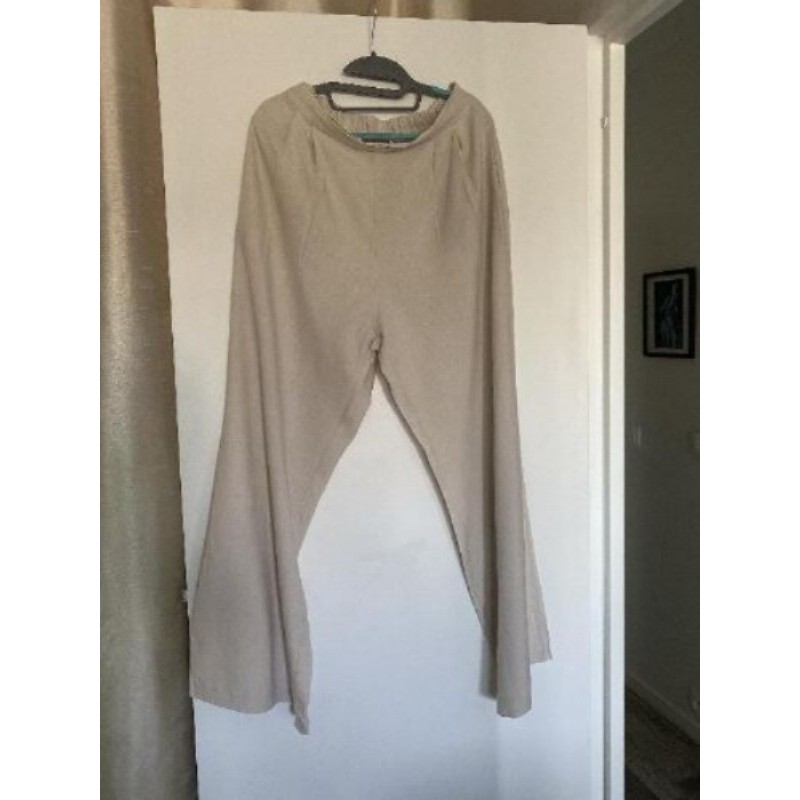Pantalon fluide à pinces écru Taille 38