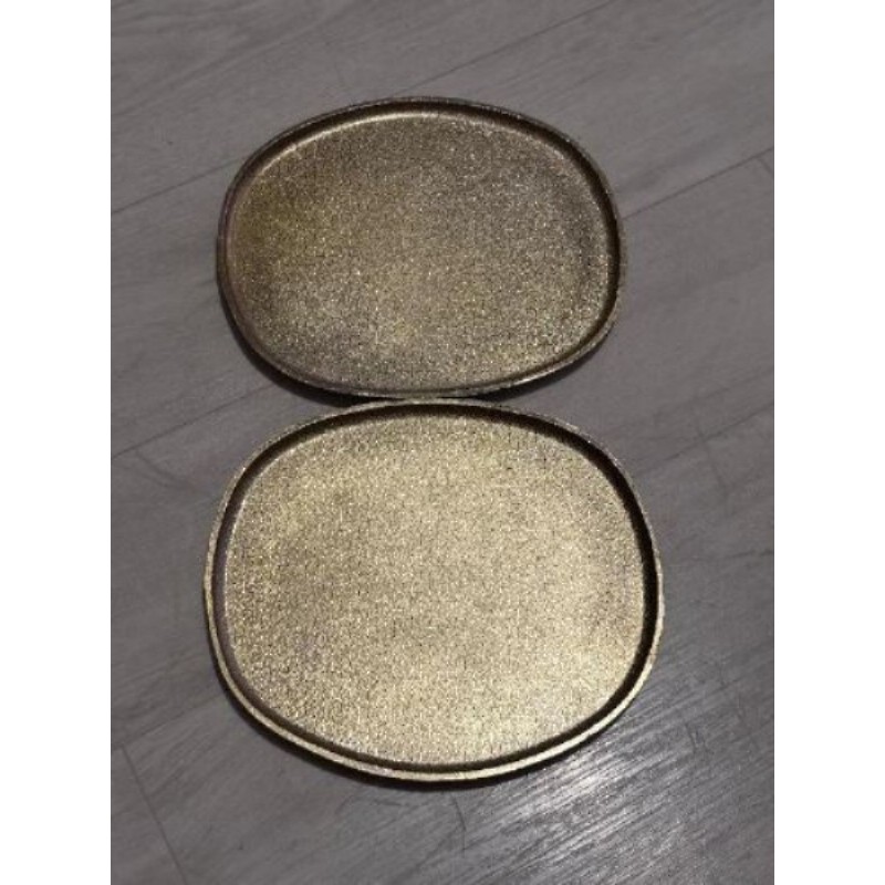 Lot plateau doré métal décoration 