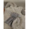 couverture doudou 2 en 1 plaid lapin gris