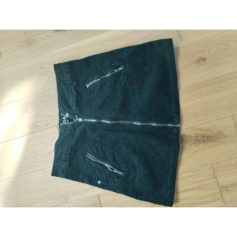 Jupe noire Luku castagnette a zip devant taille 36