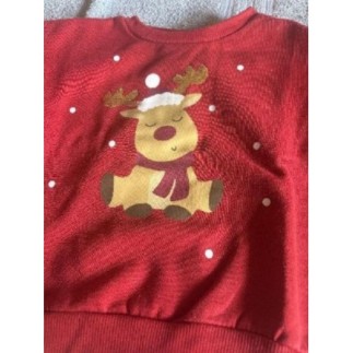Pull de Noël rouge 5/6 ans 