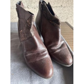 Bottines texto marron...