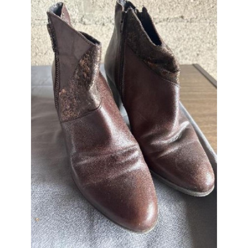 Bottines texto marron taille 39