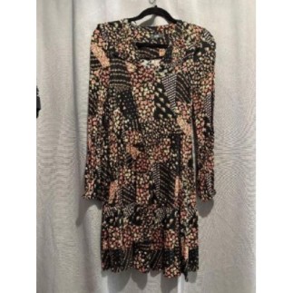 Robe C&A noir fleuri taille 38