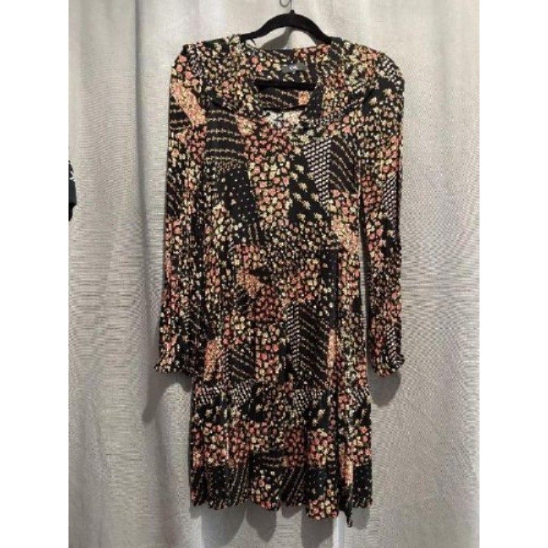 Robe C&A noir fleuri taille 38