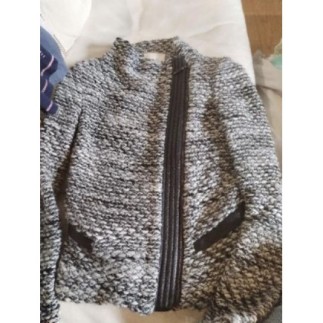 veste IRO 36 laine et cuir 