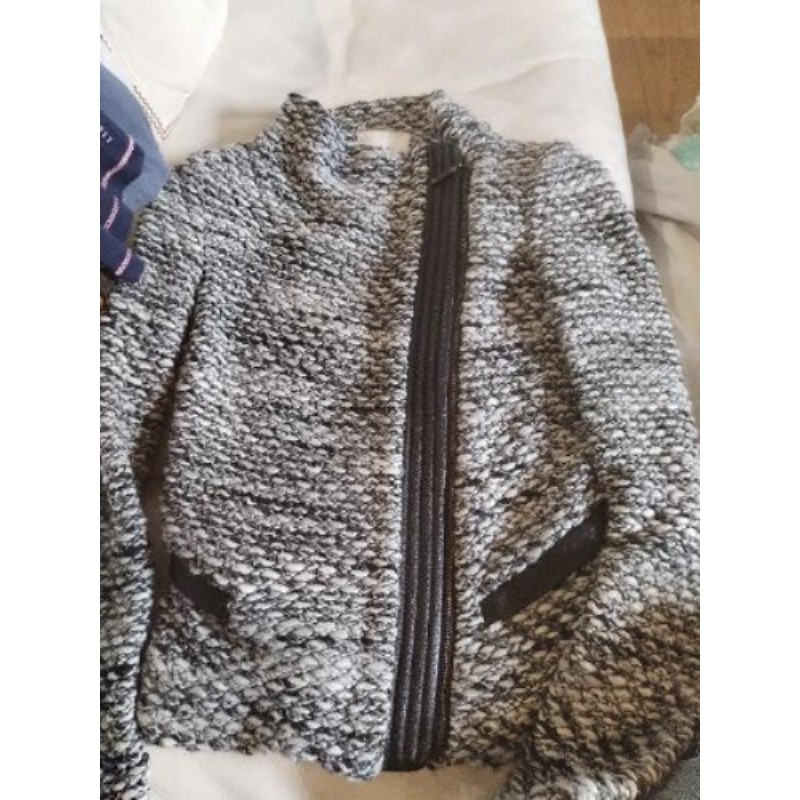 veste IRO 36 laine et cuir 