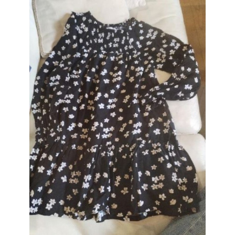 robe mango 9 ans noir et fleurs