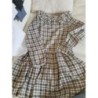 robe hetm 8-9 ans carreaux gris et lurex doré