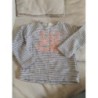 sweat zara 3-4 ans rayures marinière brodé rose