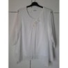 tunique en voile blanche doublée et avec application de broderie taille48 marque canda