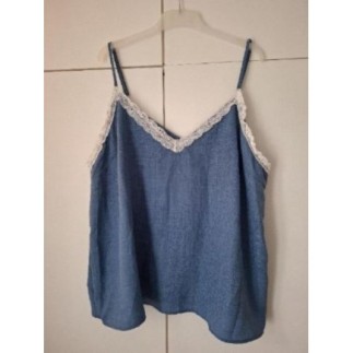 top avec bretelles bleu roi...