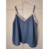 top avec bretelles bleu roi avec dentelle  taille 52/54