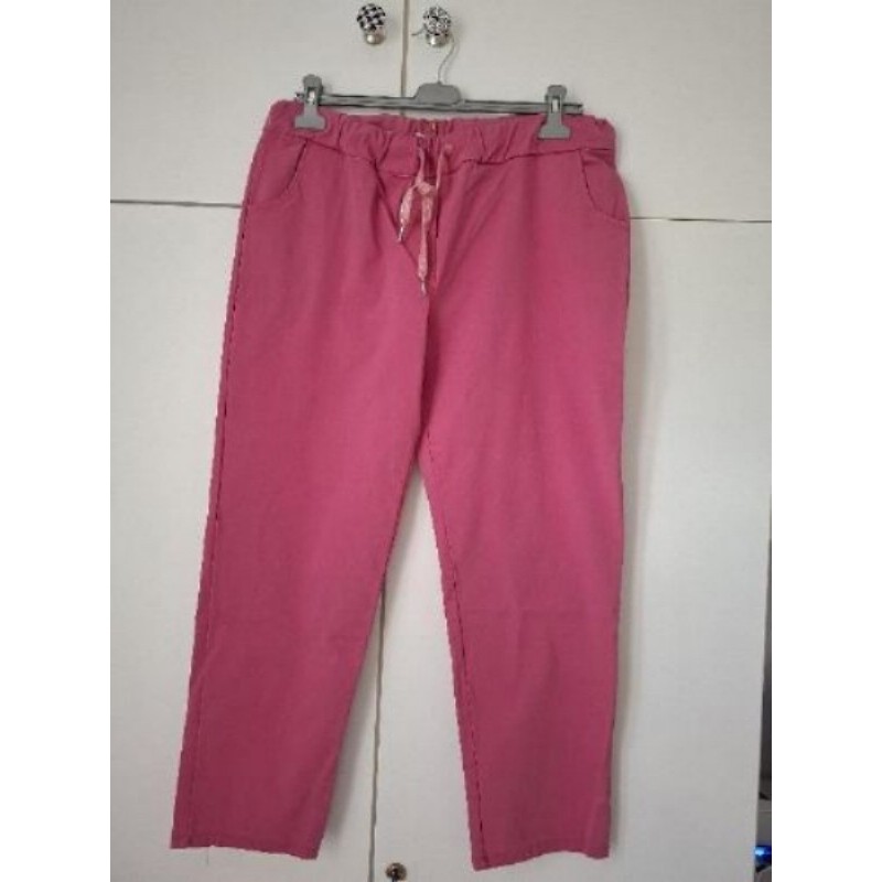 pantalon fushia neuf eissus extensible elastiquée taille 48