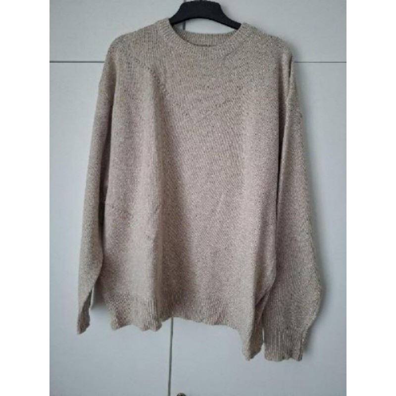 Pull beige neuf avec motifs taille 52