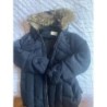 Doudoune bleu marine Sandro S col fourrure amovible