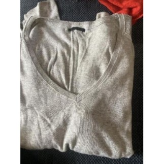 Pull V IKKS gris paillettes 