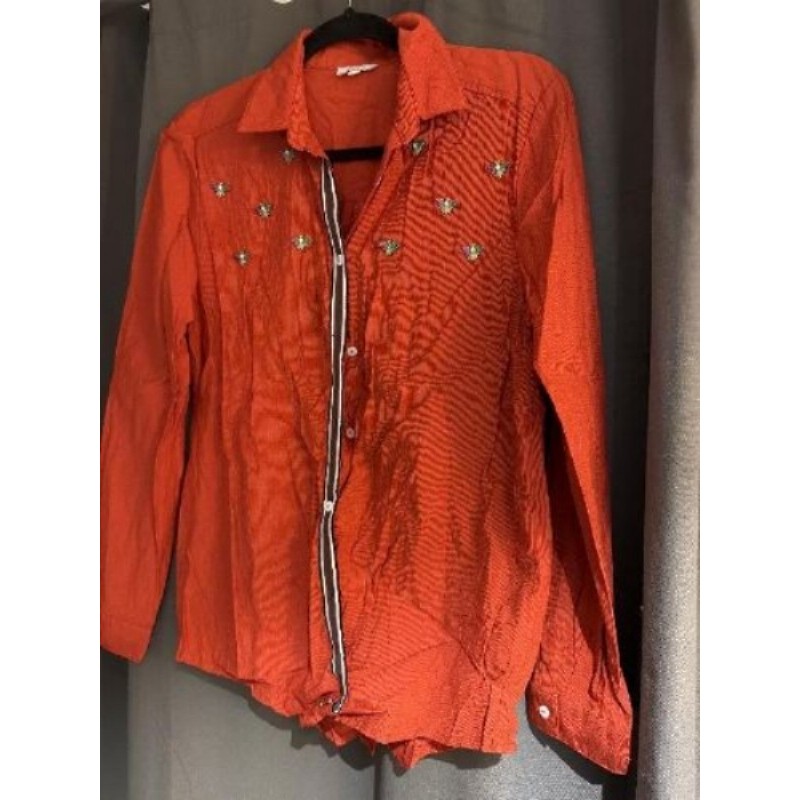 Chemise rouge orange abeille 40