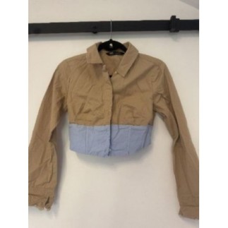 Chemise Zara beige et bleu S