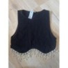 Top noir à strass Zara XS-S
